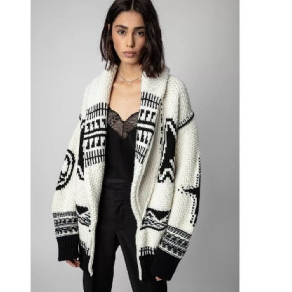 Zadig & Voltaire Monochrome Graphic Cardigan